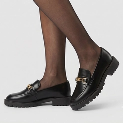 Mocassim Feminino Gabriela Bridão Tratorado Preto