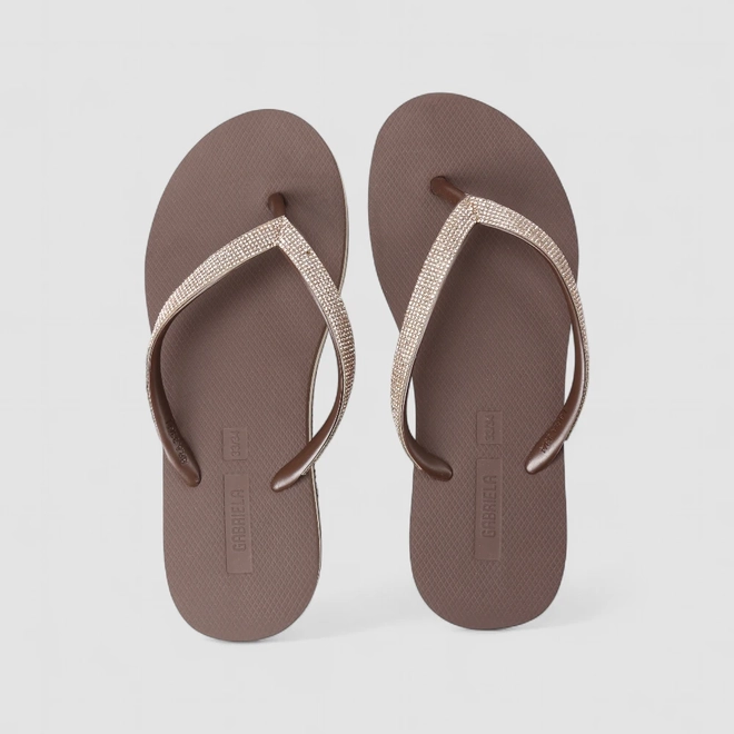 Chinelo Feminino Gabriela Strass Marrom