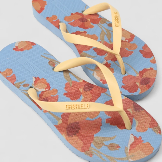 Chinelo Feminino Gabriela Floral Azul