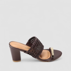 Tamanco Feminino Vizzano Tramado Marrom