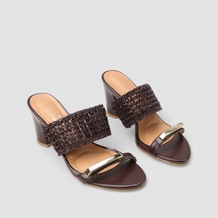 Tamanco Feminino Vizzano Tramado Marrom