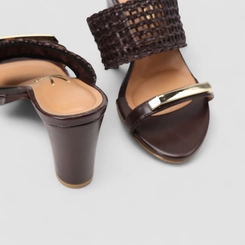 Tamanco Feminino Vizzano Tramado Marrom