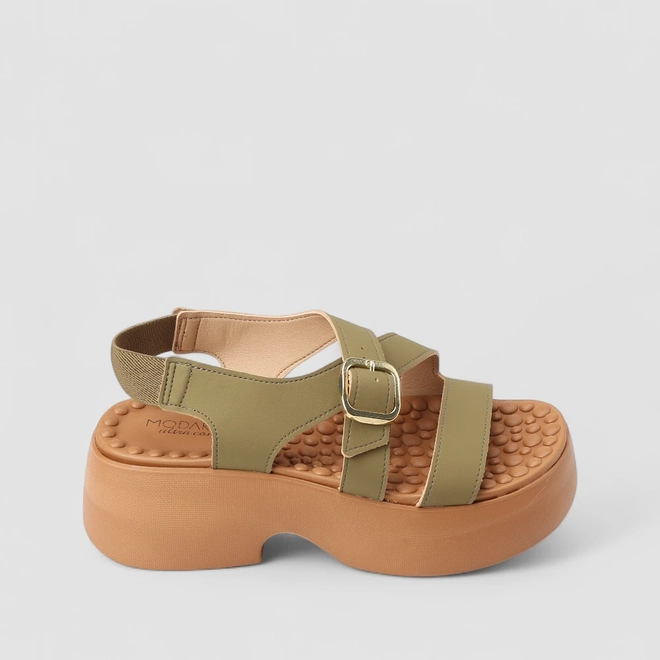 Sandália Feminina Modare Ultraconforto Verde Oliva