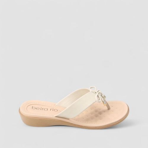 Tamanco Feminino Beira Rio Laço Off White