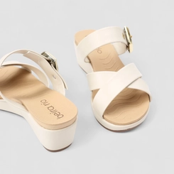 Tamanco Feminino Beira Rio Anabela Fivela Off White