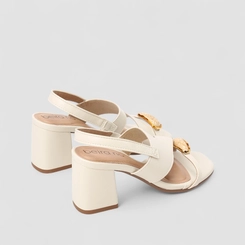 Sandália Feminina Beira Rio Pedraria Tira Grossa Off White
