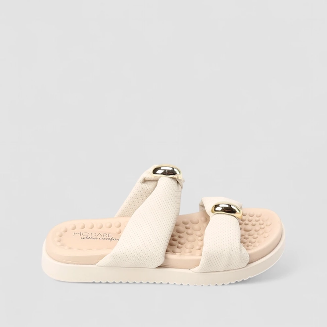Tamanco Feminino Modare Ultraconforto Detalhe Bold Off White