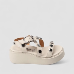 Sandália Feminina Vizzano Original Plataforma Tachas Cinza