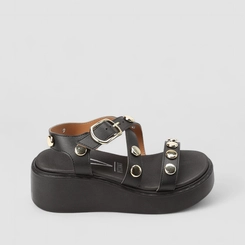 Sandália Feminina Vizzano Original Plataforma Detalhe Tachas Preto