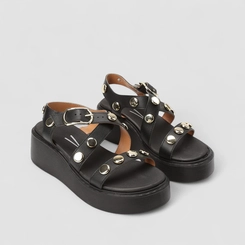 Sandália Feminina Vizzano Original Plataforma Detalhe Tachas Preto