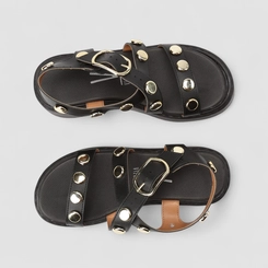 Sandália Feminina Vizzano Original Plataforma Detalhe Tachas Preto