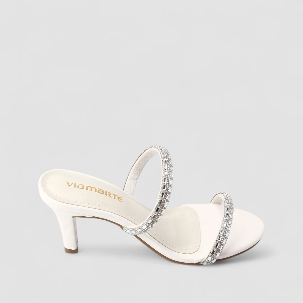Tamanco Feminino Via Marte Strass Branco