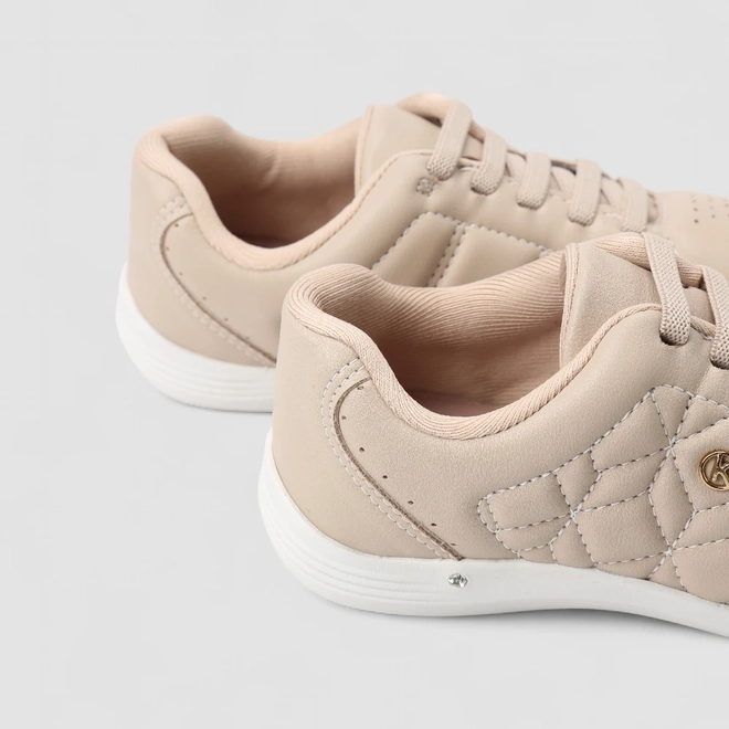 Tênis Casual Feminino Kolosh Matelassê Nude