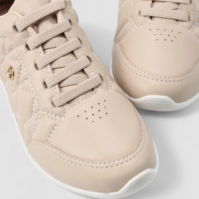 Tênis Casual Feminino Kolosh Matelassê Nude