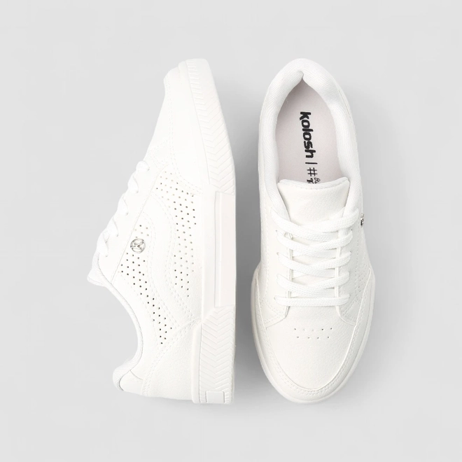 Tênis Casual Feminino Kolosh Perfuros Branco