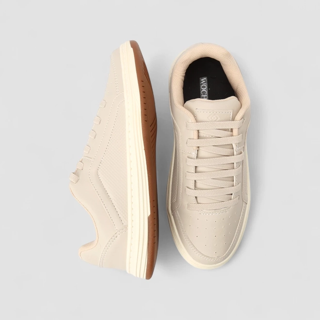 Tênis Casual Masculino Woche Bege