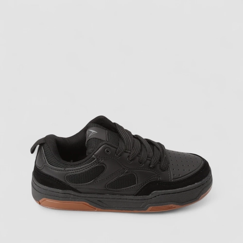 Tênis Casual Masculino Vertus Mesh Recorte Camurça Preto