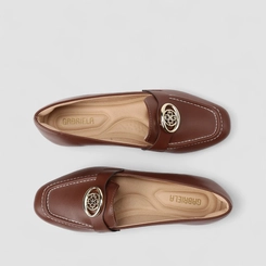 Mocassim Feminino Gabriela Enfeite Fivela Marrom