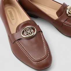 Mocassim Feminino Gabriela Enfeite Fivela Marrom