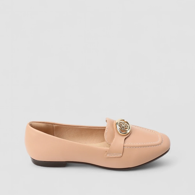 Mocassim Feminino Gabriela Detalhe Metalizado Nude