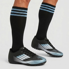 Chuteira Masculina Vertus Texturizada Preto & Azul