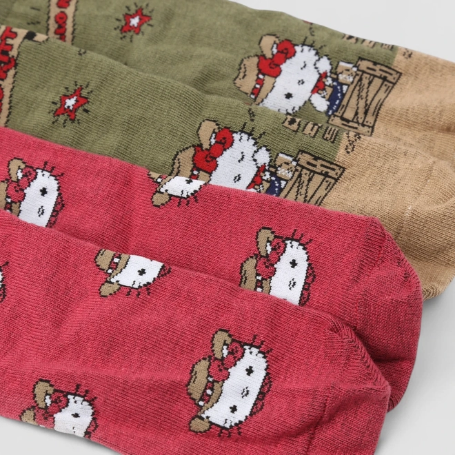 Kit Meia Infantil STZ Hello Kitty Cowboy 2 Pares 31-34 Multicolor