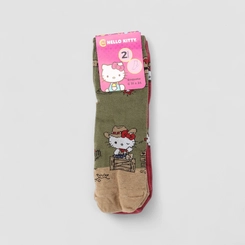 Kit Meia Infantil STZ Hello Kitty Cowboy 2 Pares 31-34 Multicolor