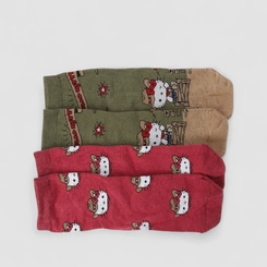 Kit Meia Infantil STZ Hello Kitty Cowboy 2 Pares 31-34 Multicolor