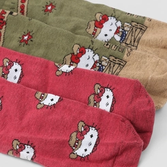 Kit Meia Infantil STZ Hello Kitty Cowboy 2 Pares 31-34 Multicolor
