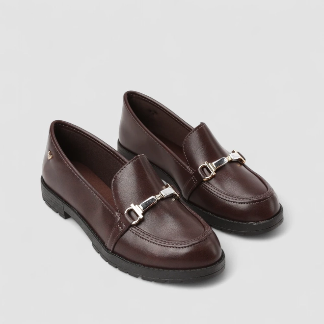 Mocassim Feminino Mississipi Enfeite Metálico Marrom
