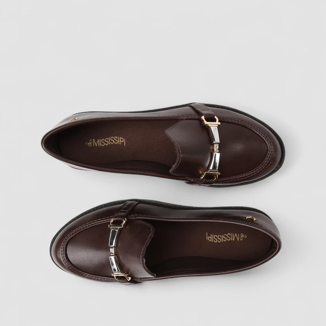 Mocassim Feminino Mississipi Enfeite Metálico Marrom