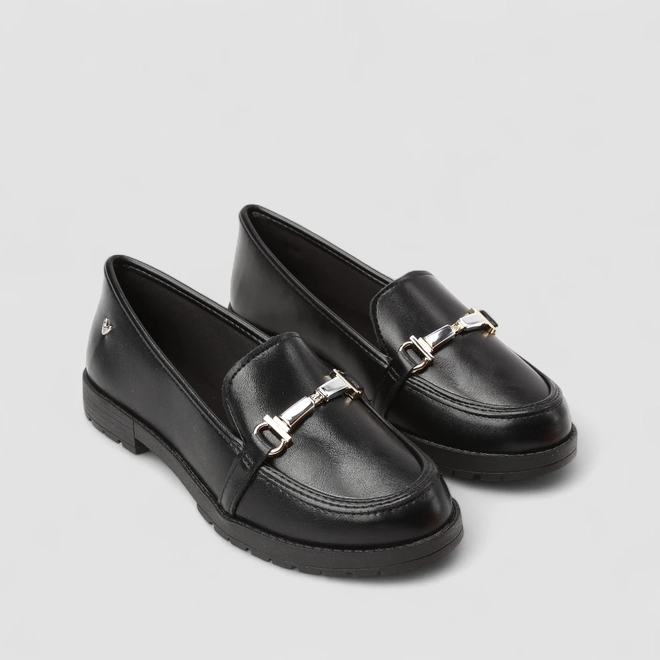 Mocassim Feminino Mississipi Enfeite Metálico Preto