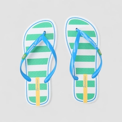 Chinelo Feminino Ipanema Listrado Brasil Branco & Verde