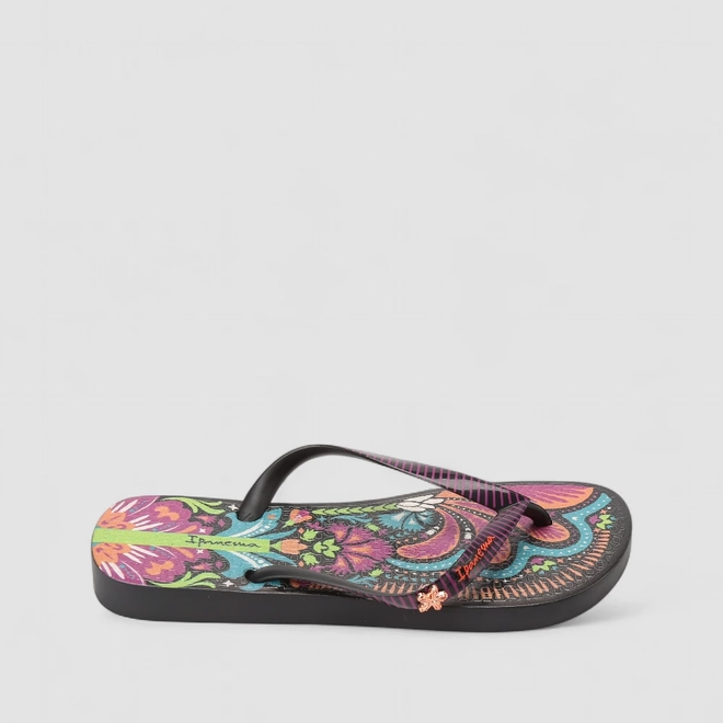 Chinelo Feminino Ipanema Floral Preto