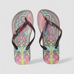 Chinelo Feminino Ipanema Floral Preto