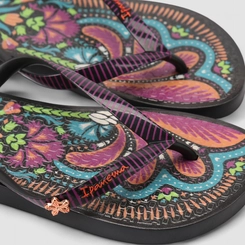 Chinelo Feminino Ipanema Floral Preto