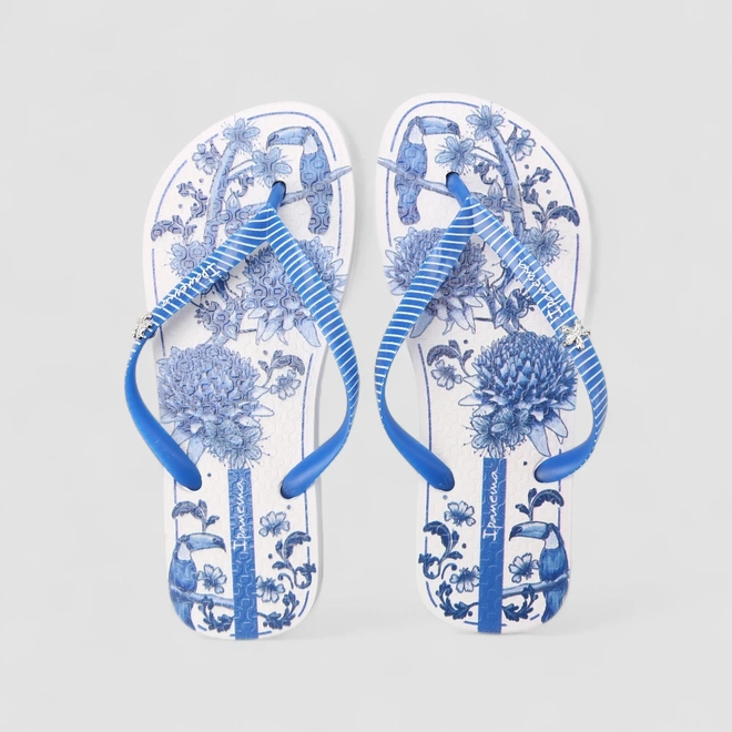 Chinelo Feminino Ipanema Vibra Floral Azul