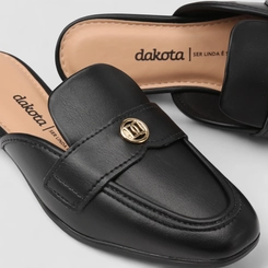 Mule Feminino Dakota Enfeite Metálico Preto