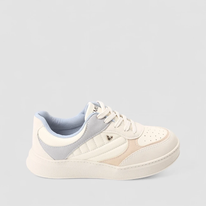 Tênis Casual Feminino Mississipi Detalhe Recortes Off White