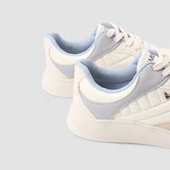 Tênis Casual Feminino Mississipi Detalhe Recortes Off White