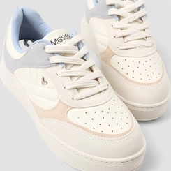 Tênis Casual Feminino Mississipi Detalhe Recortes Off White