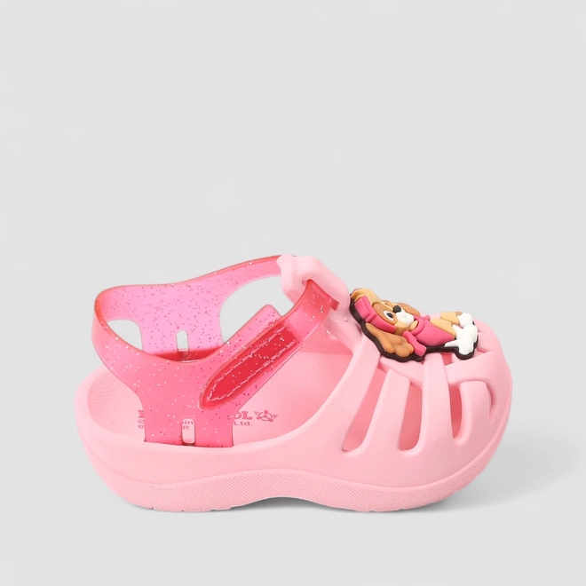 Sandália Aranha Bebê Grendene Kids Patrulha Canina Glitter Rosa