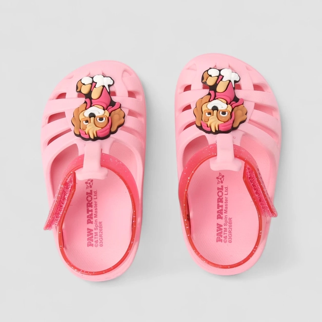 Sandália Aranha Bebê Grendene Kids Patrulha Canina Glitter Rosa