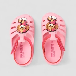 Sandália Aranha Bebê Grendene Kids Patrulha Canina Glitter Rosa