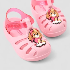 Sandália Aranha Bebê Grendene Kids Patrulha Canina Glitter Rosa