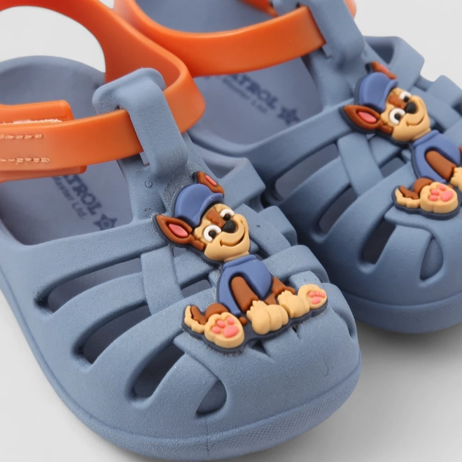 Sandália Aranha Bebê Grendene Kids Patrulha Canina Azul & Laranja