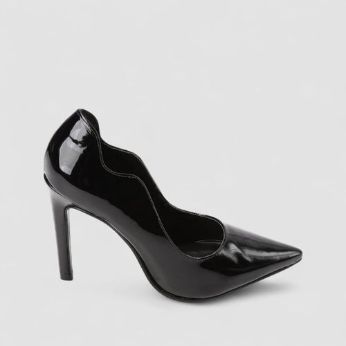 Scarpin Feminino Gabriela Verniz Detalhe Recorte Preto