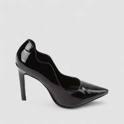 Scarpin Feminino Gabriela Verniz Detalhe Recorte Preto