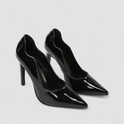Scarpin Feminino Gabriela Verniz Detalhe Recorte Preto