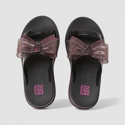 Sandália Infantil Zaxy Detalhe Laço Glitter Preto